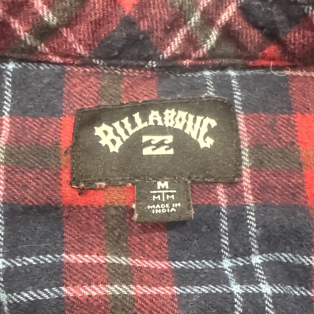Billabong Red and Blue Plaid Casual Shirt - Picture 2 of 6